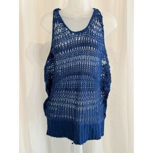 Kersh Crochet  Vest Royal Blue S/M NWT